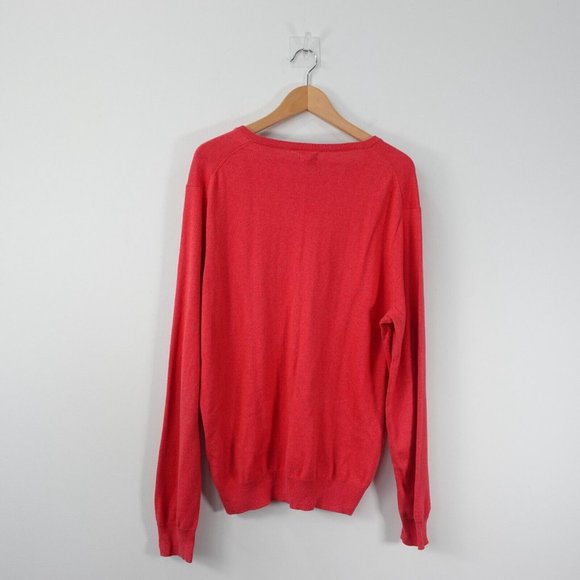 J Crew Sweater Mens Large Cotton Cashmere Knit Casual V Neck Pullover Jumper - Picture 6 of 8